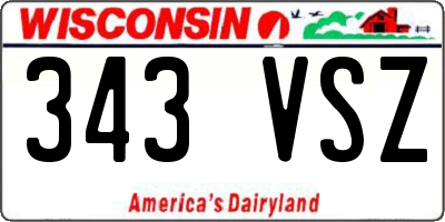 WI license plate 343VSZ