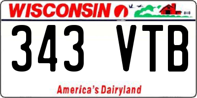 WI license plate 343VTB