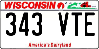 WI license plate 343VTE