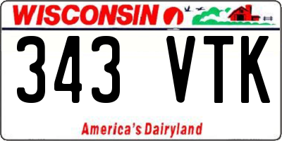 WI license plate 343VTK