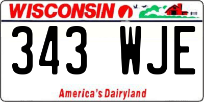 WI license plate 343WJE