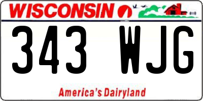 WI license plate 343WJG