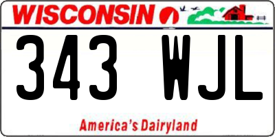 WI license plate 343WJL
