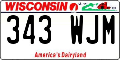 WI license plate 343WJM
