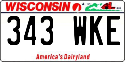 WI license plate 343WKE