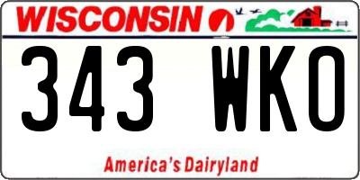WI license plate 343WKO