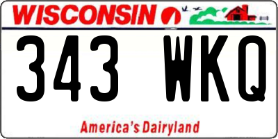 WI license plate 343WKQ