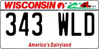 WI license plate 343WLD