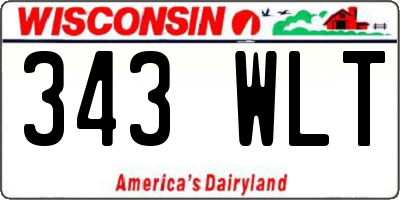 WI license plate 343WLT