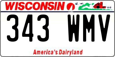 WI license plate 343WMV