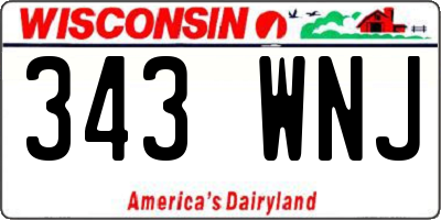 WI license plate 343WNJ
