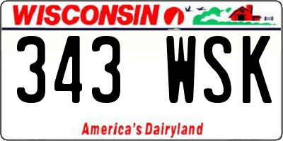 WI license plate 343WSK
