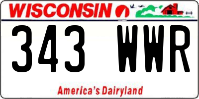 WI license plate 343WWR
