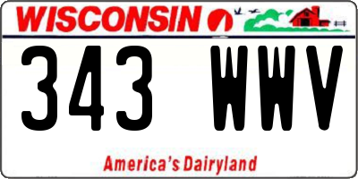 WI license plate 343WWV