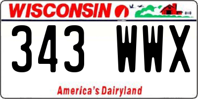 WI license plate 343WWX