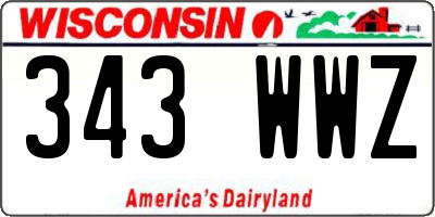 WI license plate 343WWZ