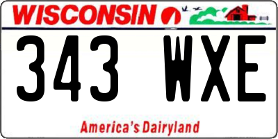 WI license plate 343WXE