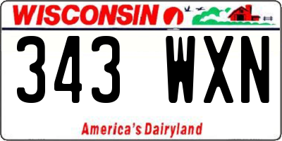 WI license plate 343WXN