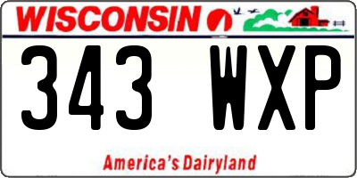 WI license plate 343WXP