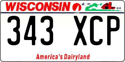 WI license plate 343XCP