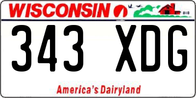 WI license plate 343XDG