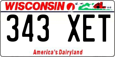 WI license plate 343XET