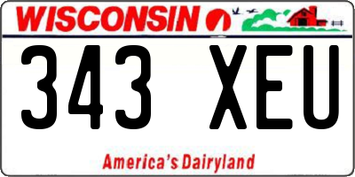 WI license plate 343XEU