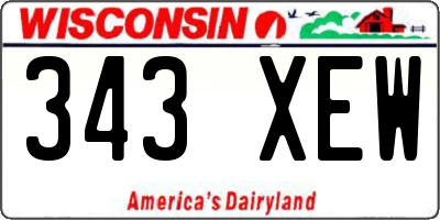 WI license plate 343XEW