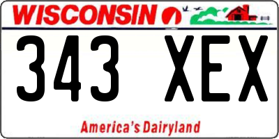WI license plate 343XEX