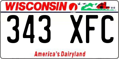 WI license plate 343XFC