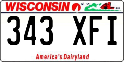 WI license plate 343XFI