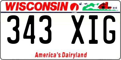WI license plate 343XIG