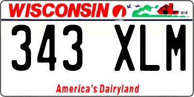 WI license plate 343XLM