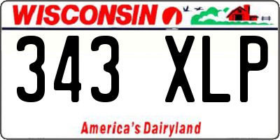 WI license plate 343XLP