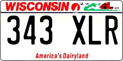 WI license plate 343XLR
