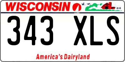 WI license plate 343XLS