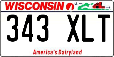 WI license plate 343XLT