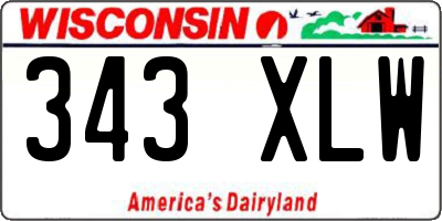 WI license plate 343XLW