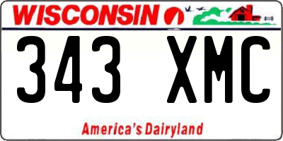 WI license plate 343XMC