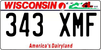 WI license plate 343XMF