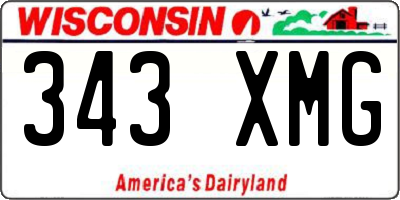 WI license plate 343XMG