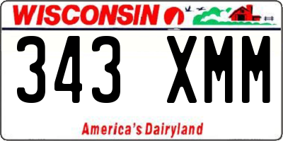 WI license plate 343XMM