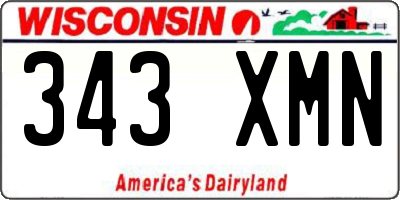 WI license plate 343XMN