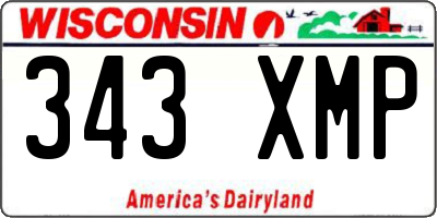 WI license plate 343XMP