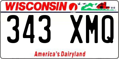 WI license plate 343XMQ