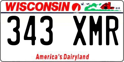WI license plate 343XMR