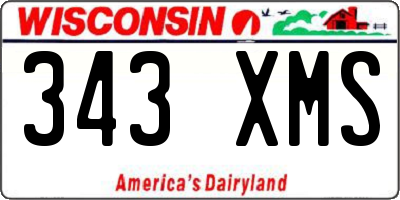 WI license plate 343XMS
