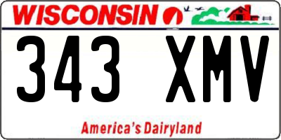 WI license plate 343XMV