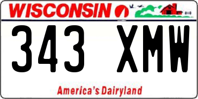 WI license plate 343XMW