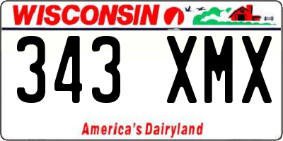 WI license plate 343XMX